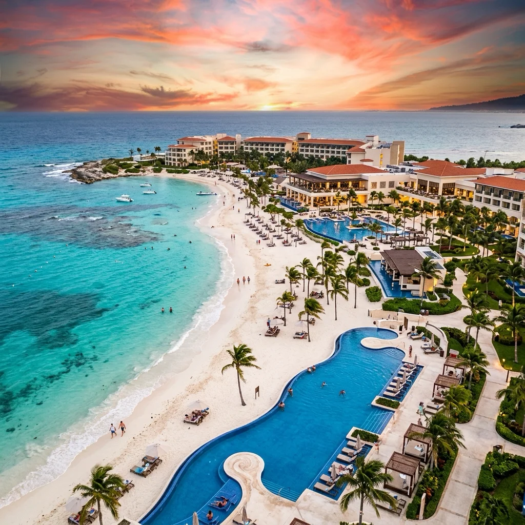 Resort All Inclusive en Cancún, México frente a playa