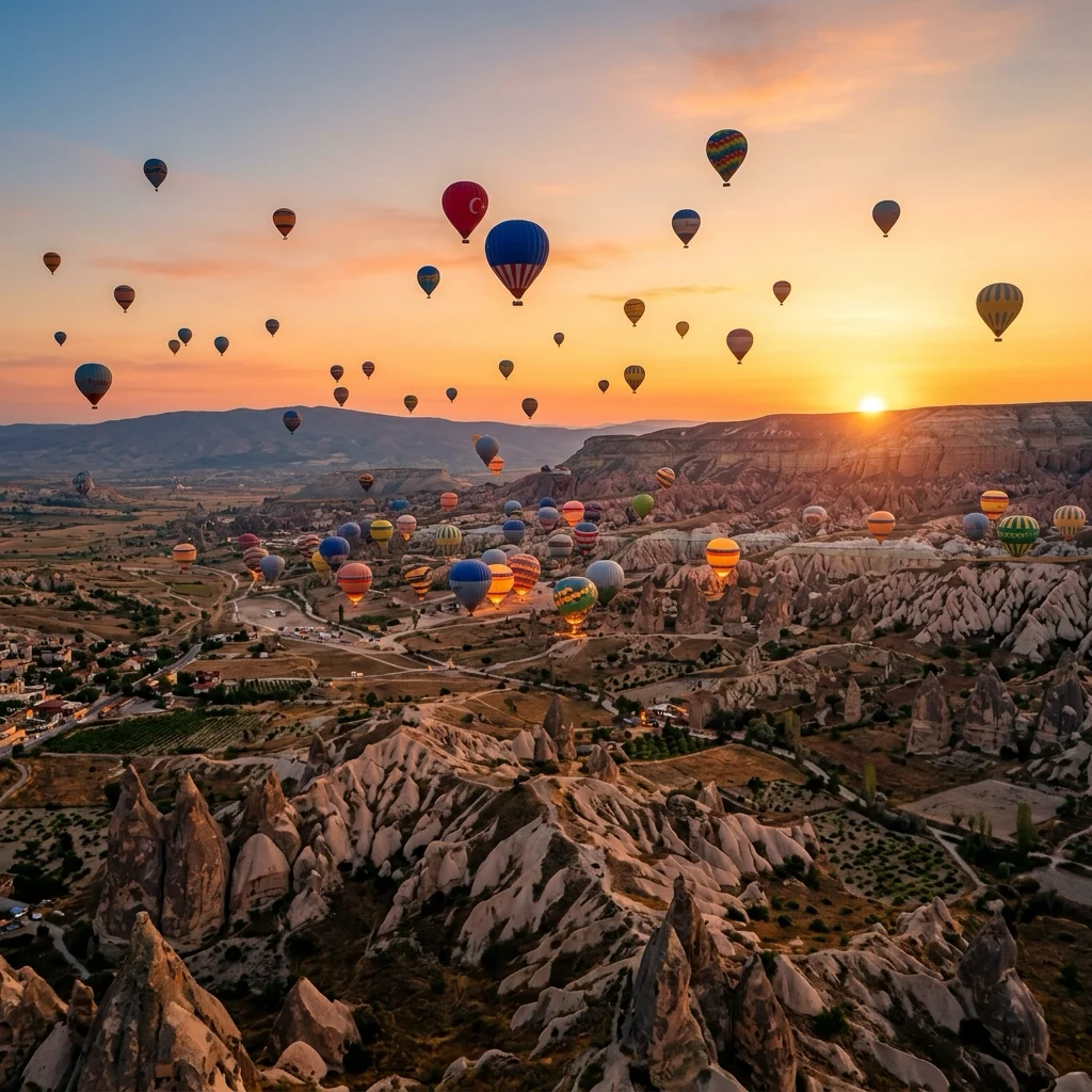 Globos aerostáticos llenan el cielo de Capadocia en Turquía